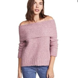 Vince Pink Off-Shoulder Sweater